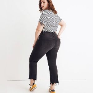 Madewell Cali Demi-Boot Jeans in Berkeley Black- Chewed Hem Edition